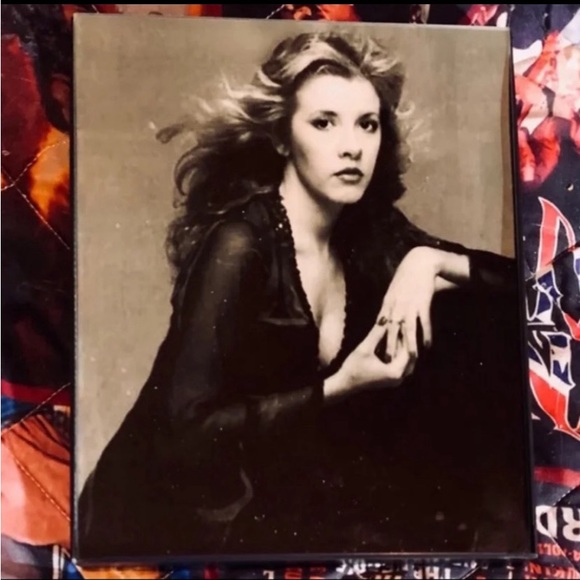 STEVIE NICKS 8X10 Framed Photo FLEETWOOD MAC Black and White Vintage 1970s - Picture 1 of 9